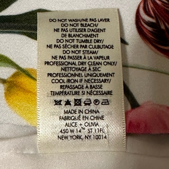 NWT $550 ALICE + OLIVIA Macy Floral Crepe Fitted Blazer, Color KISS MY TULIPS, - Picture 16 of 17